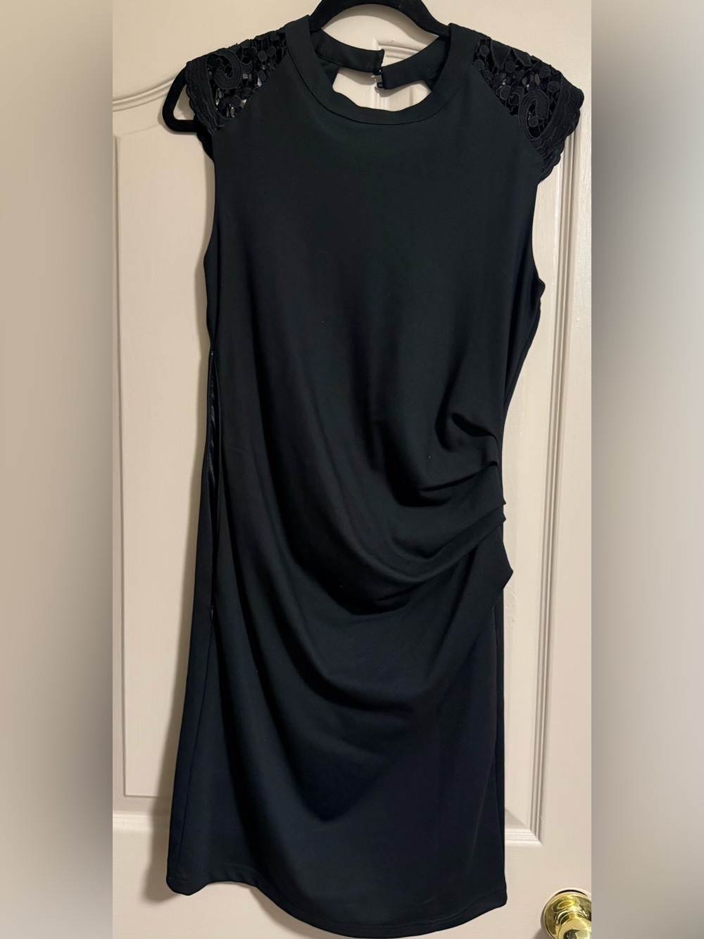 Kaffe India Ivy Black Asymmetrical Cap-Sleeve Dress